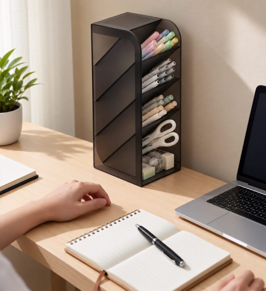 Black Rapi organizer on a student's desk