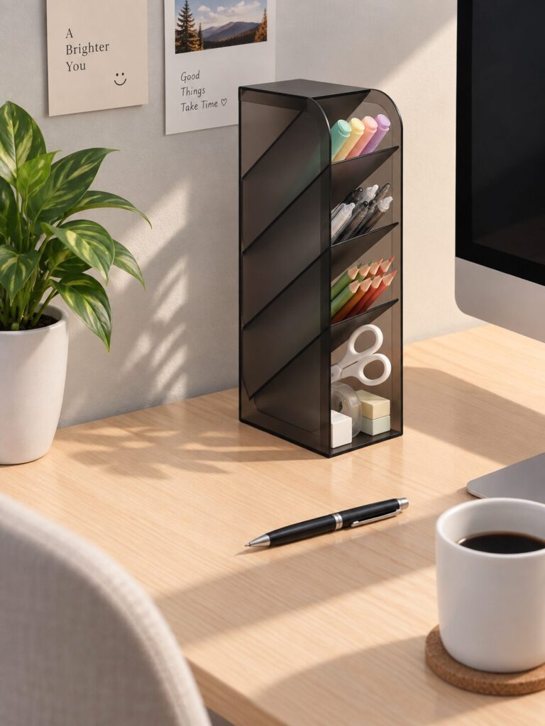 Black Rapi organizer on a teacher's desk