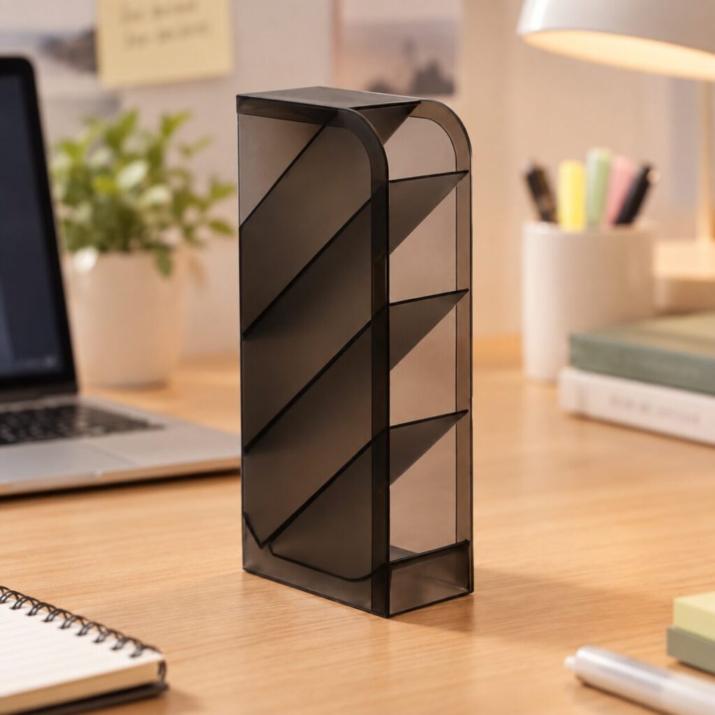 Rapi 2-in-1 Organizer in black on a desk